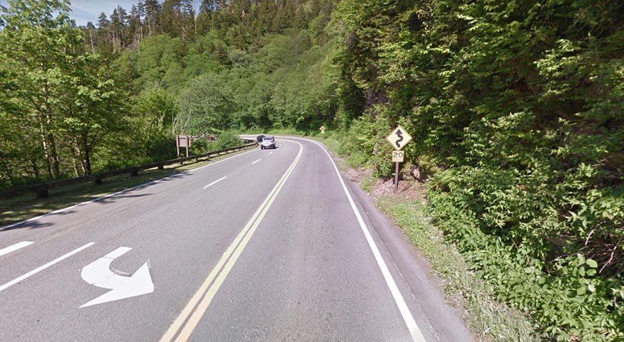 Newfound Gap, A Paved Road In The Great Smoky Mountains